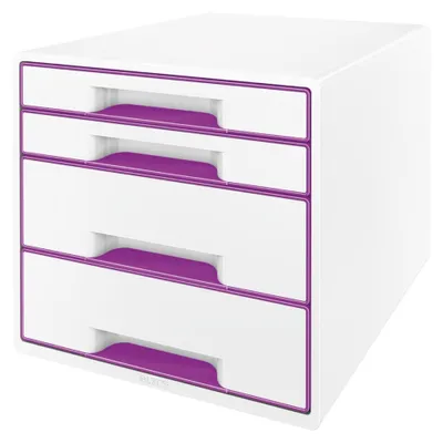 Produktbild von Zásuvkový box Leitz WOW so 4 zásuvkami purpurový