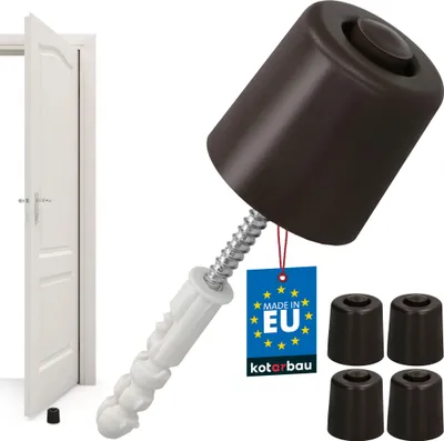Produktbild von KOTARBAU® 4er Set Türstopper Boden zum Schrauben - 43 mm - Braun - Bodentürstopper - Bodenmontage - Türstopper - aus Gummi