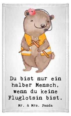 Produktbild von Mr. & Mrs. Panda Handtuch Fluglotsin Herz - Weiß - Geschenk, Kleines, gästetuch frottee, Klein, Frotteetuch, Ausbildung, Lustig, badezimmer, Flugsicherung, Spruch, Beruf