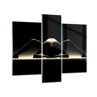 Produktbild von Bilder auf glas - Nackter Körper Modell künstlerische Pose - 95x80cm - Glasbilder - Wandbilder - Kunstdruck - Wanddekoration aus Glas - Glas Bilder - Wandbild auf Glas - GCB95x80-0321