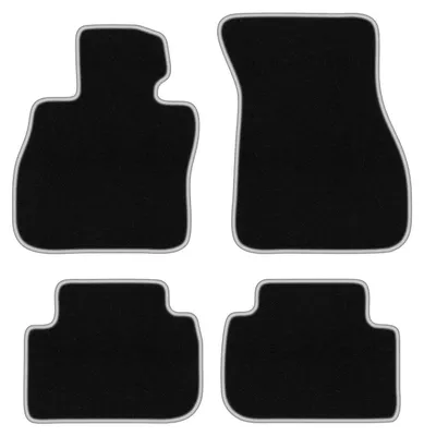 Produktbild von Fußmatten Automatten Velours Schwarz/Silber für BMW 2 F44 2020- Set 4-tlg