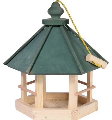 Immagine prodotto di Casetta per uccelli in legno da giardino, con tetto verde