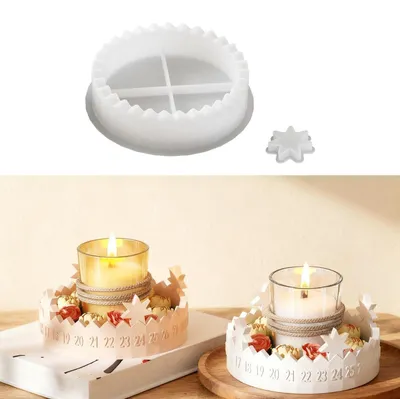 Immagine prodotto di Stampi in silicone per colata, set da 2 pezzi, ideali per calendari dell'Avvento, portacandele, progetti con cemento, gesso, resina epossidica, e altre creazioni artigianali