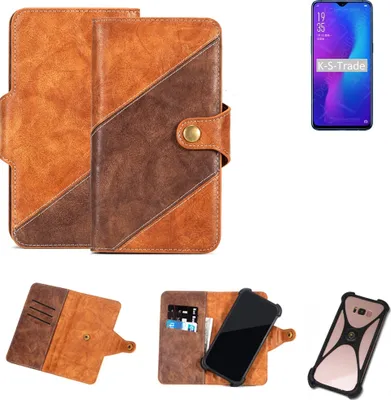 Produktbild von K-S-Trade Handy-Hülle Schutz-Hülle Bookstyle Case Wallet-Case kompatibel mit Oppo R17 Pro Handy Cover Bumper Kantenschutz Smartphone dunkelbraun