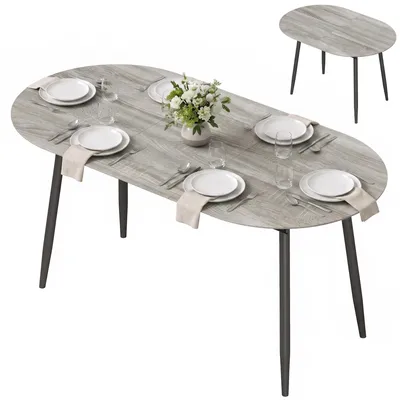 Produktbild von HOMCOM Esstisch Ausziehbar 120-160x80cm Esszimmertisch für 4-6 Personen, Grau