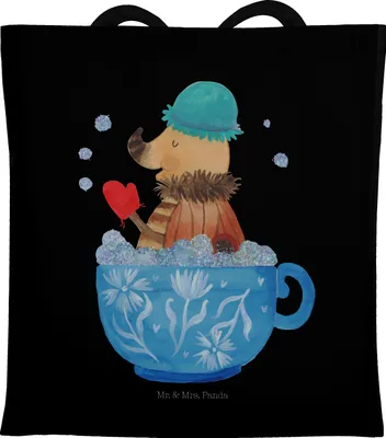Produktbild von Mr. & Mrs. Panda Schultasche Nachtfalter Schaumbad - Schwarz - Geschenk, Beutel, Tote Bag, WC, Tasse, Ziele, Badezimmer, Jutebeutel, Lustige Sprüche, Tasche, Bad