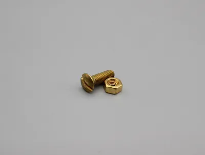 Produktbild von SWG Linsensenkkopfschraube Messing Schlitz M6 x 20 mit Mutter (20 Stück)
