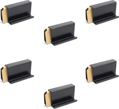 Produktbild von Glas Türgriff - selbstklebend - 6 Stück - schwarz - für Duschtüren
