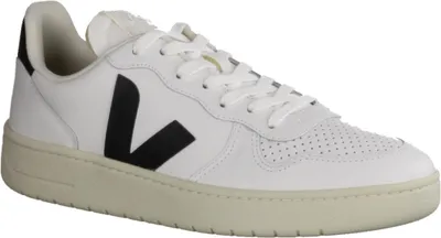 Produktbild von Veja V-10 Herrensneaker, Leder/Textil, White/Black, nachhaltig produziert - Herrenschuhe Sneaker / Schnürschuh, Weiß, leder/textil 