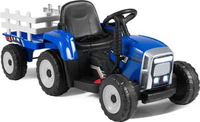 Image de Tracteur électrique 12V pour enfants avec remorque détachable et télécommande