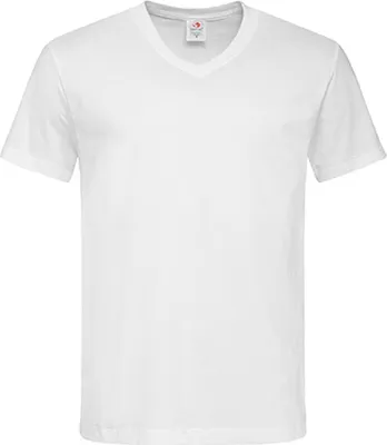 Image de Stedman ST2300 | Classic V-Neck T-Shirt Hommes - Couleur : Blanc - Taille : XL
