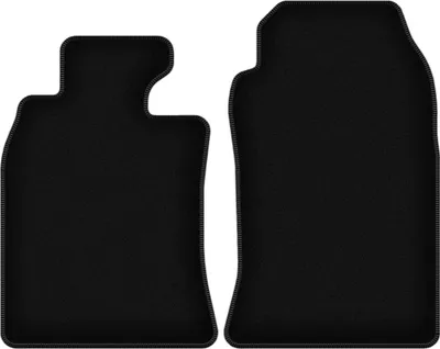 Produktbild von Wielganizator Velours-Autoteppiche vorne – passend für Mini Cooper R52 (Cabrio, Bj. 2004-2008) – schwarz, passgenau, mit Befestigungen set 2 Stk.