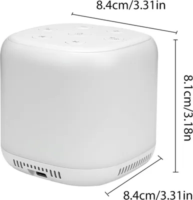 Zdjęcie produktu dla Biały szum, przenośne urządzenie do terapii snu z 34 naturalnymi dźwiękami, timer 30/60/90 minut, 9 efektów świetlnych, wbudowany akumulator 1800 mAh, dla dzieci i dorosłych