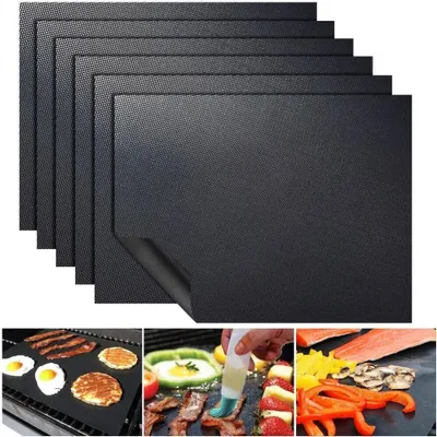 Produktbild von 10 Stück 40x33cm Antihaft-Grillmatten Backmatte Grillwerkzeug hitzebeständiges Backblech leicht zu reinigen Küchenwerkzeug