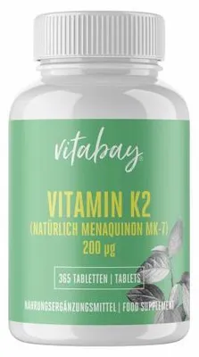 Produktbild von Vitamin K2 200 μg Mk-7 vegan Tabletten Jahrespack. 365 St