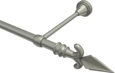 Produktbild von Interdeco Gardinenstange / Vorhangstange Chrom matt, Typ Primus Matteo (Pfeil), 16 mm Ø 1-läufig, 260 cm