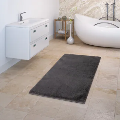 Produktbild von TT Home Badematte Badezimmerteppich Duschvorleger Weich Einfarbiges Muster Größe 80x150 cm