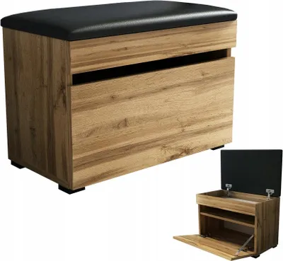 Produktbild von Schuhschrank 60 mit Sitzfläche 60cm Eiche Wotan