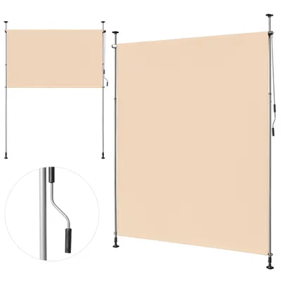 Produktbild von FCH Senkrechtmarkise Klemmmarkise 200x270x(210-310) cm Vertikalmarkise Balkonmarkise Sonnenmarkise Sonnenschutz, Sichtschutz, ausziehbar - Beige