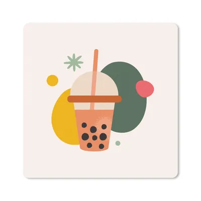 Produktbild von MuchoWow® Mauspad Mousepad Sommer - Getränk - Abstrakt 20x20 cm - Mousepads - Maus Mat - Pad - Mausunterlage - Desk Mat - Bureauartikeln
