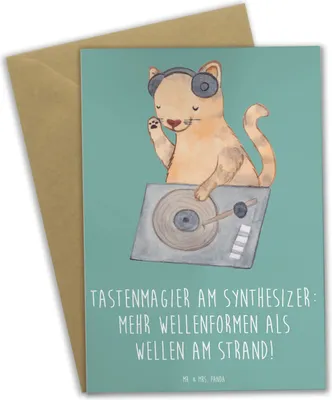 Produktbild von Mr. & Mrs. Panda Klappkarte Synthesizer Magie - Meeresbrise - Geschenk, Musiker, Instrument, Klänge, Musik, babykarte, Grußkarten, Kreativität, osterkarten, Grußkarte