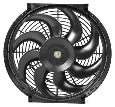 Image de Ventilateur de refroidissement électrique plat de 14 pouces, modèle universel 12V, avec kit de montage