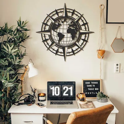 Immagine prodotto di Wallity, Etta- ATP1128, Nero, Altre decorazioni per la casa, 49 x 49 cm, 100% acciaio (Spessore: 1
