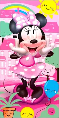 Produktbild von Minnie Mouse Badetuch Strandtuch 70 x 140 cm aus Baumwolle