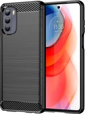 Produktbild von Silikon Hülle Carbon kompatibel mit MOTOROLA MOTO G STYLUS 2022 TPU Case Soft Handyhülle Cover Schutzhülle Schwarz