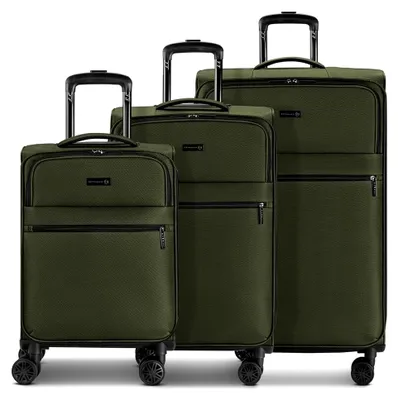 Produktbild von Koffer-Set 3-teilig für Damen und Herren | Reise-Trolleys 46.5 x 28.5 x 75cm aus hochwertigem, flexiblem Polyester Material | Erweiterbar & Doppelrolle| Valencia Soft Serie