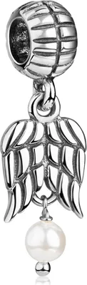 Produktbild von MATERIA by Matthias Wagner Dangle Bead Flügel mit Perle 925 Sterling Silber antik 171