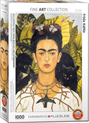 Image de puzzle 1000 pièces - Puzzle - Frida Kahlo Autoportrait + accessoires de puzzle