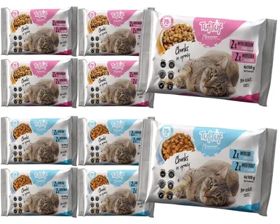 Produktbild von Tuftuf | Feuchtigkeitsspendende Nahrung für Katzen - 40x100g - Mix Aus Huhn und Leber