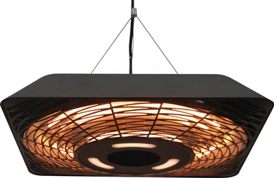Produktbild von Outsunny promiennik sufitowy 800W/1200W/2000W 5 trybów promiennika IP45 elektryczny promiennik grzybkowy z pilotem zdalnego sterowania oświetlenie LED aluminiowe szkło czarny 45 x 45 x 10 cm