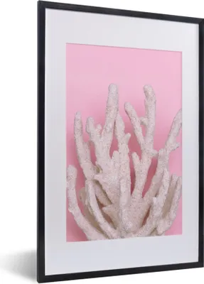 Produktbild von MuchoWow® Gerahmtes Poster Koralle - Rosa - Sommer 40x60 cm - Poster mit Schwarzem Bilderrahmen Wandposter Rahmen Foto Bilder - Poster in Rahmen