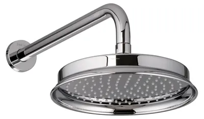 Produktbild von PaulGurkes Kopfbrause Retro Nostalgie mit Wandarm rund Brausearm Messing Chrom