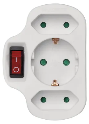 Produktbild von EMOS P00282 Mehrfachsteckdose, 3-fach Steckdosenadapter mit Schalter: 2x Euro +1