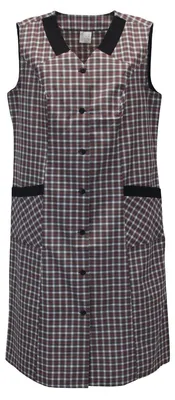Produktbild von Knopfkittel Damen kariert mit 2 Taschen aus Mischgewebe, Größe:50, Design:Design 8