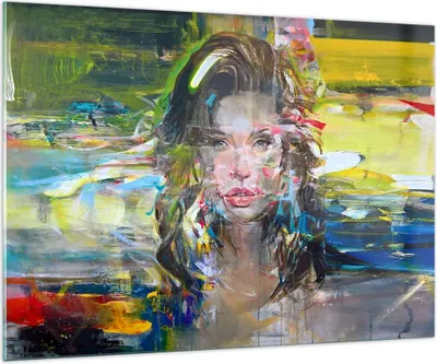 Produktbild von Bilder auf glas - frau modern - 100x70cm - Glasbilder - Wandbilder - Bilder - Kunstdruck - zum Aufhängen bereit - Wanddekoration aus Glas - Glas Bilder - Wandbild auf Glas - Einteilig - GAA100x70-3473