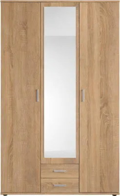Produktbild von Kleiderschrank 120x195x55 Spiegelschrank 3 Türen Eiche sonoma #4430