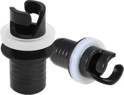 Productafbeelding van 2 stuks rubberen slangadapter voor ventielen, adapter voor kajakpompen, adapter voor SUP-pompen, watersportuitrusting, lekvrij, luchtventielstop voor kajaks