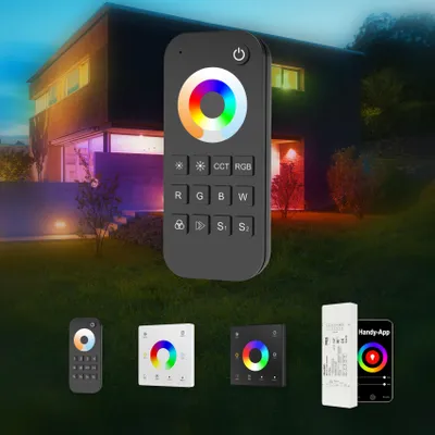 Produktbild von HEXIM 12-48V LED Controller & Fernbendienung - Smart Home & Phone Sprachsteuerung Alexa Google Assistant (modellabhängig) - (RT5 - 1 Zonen CCT Fernbedienung)