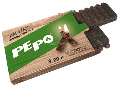 Zdjęcie produktu dla Zapalniczka PE-PO 2w1 drewniana + pudełko 20 zapałek