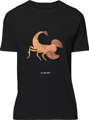 Produktbild von Mr. & Mrs. Panda Größe L T-Shirt Sternzeichen Skorpion - Schwarz - Geschenk, Shirt, Geburtstag Oktober, November, mit Spruch, Skorpione, Tshirt