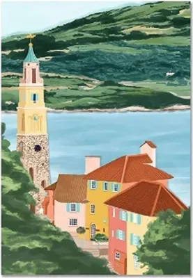 Produktbild von Malen nach Zahlen: Häuser in den Bergen, 50x40 cm, mit Rahmen, kreativ