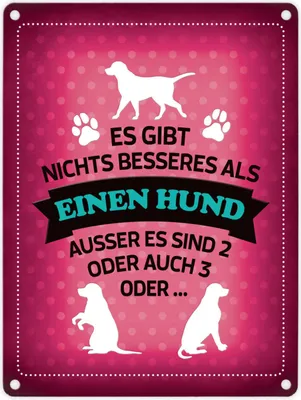 Produktbild von Es gibt nichts besseres als einen Hund Metallschild in pink Hunde Haustier Liebe