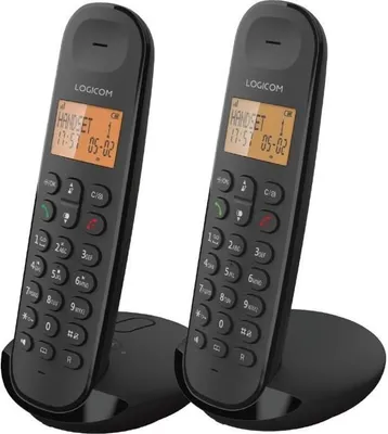 Image de Téléphone Fixe Sans Fil LOGICOM DECT ILOA 255T DUO, Noir, Avec Répondeur, Autonomie 7h, 2 Combinés