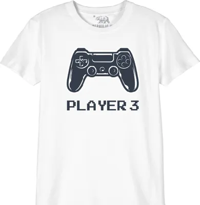 Obrázok produktu pre Gaming Hero - Tričko „Player 3“ pre deti CD2264 (152) (biele/čierne)