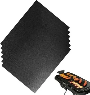 Produktbild von Famanu BBQ-Grillmat Set von 6 Stück, 40 x 30 cm, wiederverwendbare Antihaft-Grillfolie