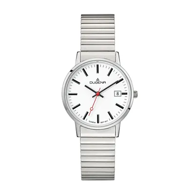 Obrázok produktu pre Dámske náramkové hodinky DUGENA 4460750 Moma Comfort, quartz, biely ciferník, puzdro z nehrdzavejúcej ocele, minerálne sklo, remienok z nehrdzavejúcej ocele, 3 bar